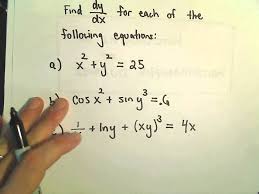 Our computations produced dyldx for functions built from xn and sin x and cos x. Implicit Differentiation For Calculus More Examples 1 Youtube