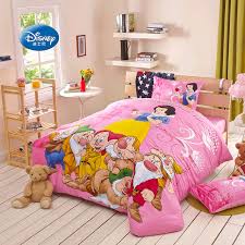 kar beyaz ve yedi cuceler karikatur baski yatak takimlari kiz cocuk yatak odasi dekoru 100 pamuk nevresim seti 3 4 adet bedding sets aliexpress