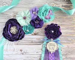 Mermaid Baby Shower Purple Aqua Maternity Sash Mermaid Flower Sash Purple Turquoise Belly Sash Lavender Aqua Sash Belt Custom Sash Baby Shower Purple Mermaid Baby Showers Baby Mermaid
