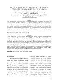 Pdf Literasi Digital Pada Perempuan Pelaku Usaha Produktif Di Daerah Istimewa Yogyakarta