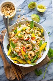 We use shrimp as the main source of protein in this recipe as they take minutes to cook. Mango Shrimp Thai Noodle Salad A Saucy Kitchen