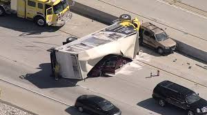 Thirteen people killed in a vehicle crash in southern california on tuesday had been smuggled into the u.s. Box Truck Rolls Onto Car In Fatal Crash Involving Several Vehicles On 71 Freeway Lanes Are Closed In Chino Hills Chino Hills California California Today On Live Map California Liveuamap Com