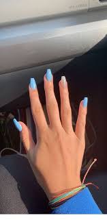 Beautiful long stiletto nails by anna sikora. Medium Blue Nails And Silver Inspiring Ladies Best Acrylic Nails Acrylic Nails Coffin Short Blue Acrylic Nails