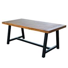 Mix and match lattice white square metal outdoor patio dining table with slat top create a complete outdoor living scene with create a complete outdoor living scene with this 42 in. Backyard Creations Atkins Rectangular Dining Patio Table At Menards