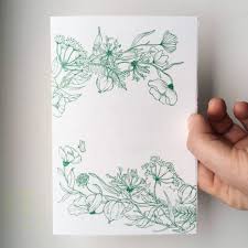 Wedding Invitation Custom Made And Printed In Green Ink Trouwkaart Op Maat Getekend Met De Favoriete Bloemen Van De Bruid Gedruk Trouwkaart Prints De Bruid