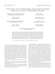 Pdf A New Tool To Assess Treatment Fidelity And Evaluation Of Treatment Fidelity Across 10 Years Of Health Behavior Research