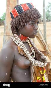 Africa, Ethiopia, Omo River Valley Hamer Tribe young topless female member  Stock Photo - Alamy