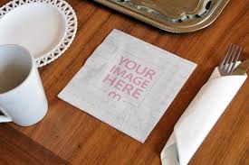 Paper Napkin On Desk Mockup Generator Mediamodifier