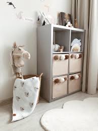 Fabric Toy Storage Box With Pompons Pompom Kallax Bin Etsy Toy Storage Boxes Toy Storage Kallax