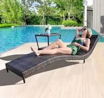 Popular Outdoor PE Rattan Furniture Leisure Pool Sun Chaise Lounge Chair