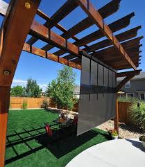 This shade is available in five different colors and four sizes. Exterior Solar Shades With Valance Cord Pole Or Motor Operated Buyhomeblinds Com