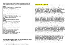 Romeo And Juliet Grade 9 Grade 8 And Grade 7 Model Responses To Aqa Gcse Questions Gcse Questions Romeo And Juliet Romeo And Juliet Questions