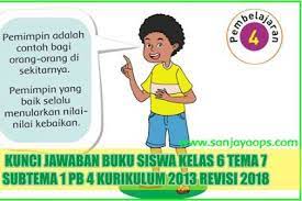 Kelas iv tema 1 buku siswa. Kunci Jawaban Buku Siswa Kelas 6 Tema 7 Subtema 1 Pembelajaran 4 K13 Revisi 2018 Buku Kepemimpinan Kurikulum