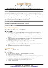 Accounting Intern Resume Samples Qwikresume