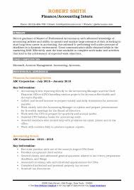 An accounting resume sample that gets jobs. Accounting Intern Resume Samples Qwikresume