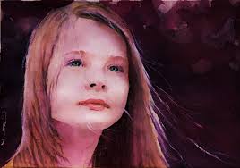 Quiet contemplation watercolor painting