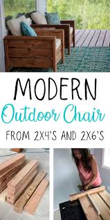 Modern Outdoor Chair From 2x4s And 2x6s Ana White In 2020 Modern Outdoor Chairs Diy Outdoor Furniture Outdoor Furniture Plans