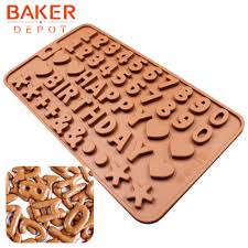 خطابات شكل سيليكون قوالب شوكولاته إلكتروني الحلوى البسكويت فندان العفن كعكة الخبز خبز أداة ديي كعكة عيد الميلاد زينت W520