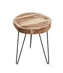 Esprit factory pour la table à manger bois et métal, forest. Tabouret Rondin De Bois Et Pieds En Metal Noir Rondin De Bois Table D Appoint En Bois Rondin