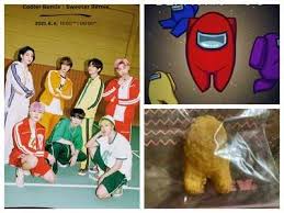First there was travis scott's collab, which consisted of a sprite and a quarter pounder meal with cheese, bacon, and lettuce (and a side of barbecue sauce with the fries). Bts Meal Chicken Nugget Resembling Among Us Character Auctioned For A Whopping Usd 99 997