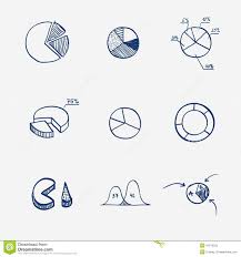 Set Of Circle Chart Diagram Graph Pie Hand Draw Stock