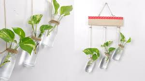 If you love nature but lack space in your home, you can decorate with hanging plants. Living Room Or Bedroom Money Plant Wall Hanging Decoration Ideas In Water Youtube