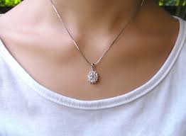 T.w.) in 14k white gold online at macys.com. 1ct Fashionable Diamond Oval Pendant Neclace 925 Sterling Silver White Gold Plated Engagement Sweater Pendant Necklace Pendants Aliexpress