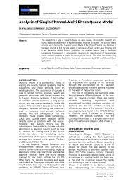 Pdf Analysis Of Single Channel Multi Phase Queue Model