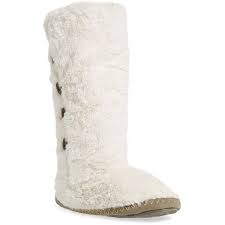 Bedroom Athletics Grace Tall Slipper Boot 55 Liked On Polyvore Featuring Shoes Cream Faux Fur Wooden Shoes Slip On Sh Slipper Boots Boots Cream Shoes