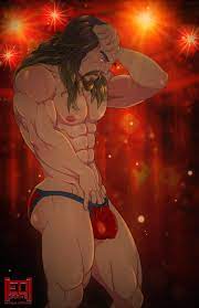 abs alien artist logo beard bulge ed draws facial hair forehead  ridges humanoid klingon (species) male male focus male only male solo  muscular muscular male panties solo solo male