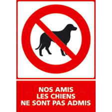 Panneau vertical nos amis les chiens ne sont pas admis - 4mepro