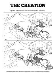 The Creation Story Kids Spot The Difference Activity The Creation Story Kids Spot The Di Sunday School Kids Bible Activities For Kids Sunday School Activities
