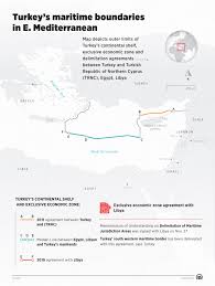 Map Delineates Turkeys Maritime Frontiers In E Med