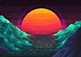 Retro Beach Art Wallpapers Wallpaper Cave Retrowave, neon, digital art, retro style, sky, sun, 80s, neon art. retro beach art wallpapers wallpaper cave