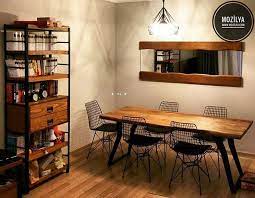 mozilya dogal ahsap oturma masasi mozilya walnut wooden dining table wood dining table rustic dining room small home decor