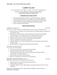 military to civilian resume sample by
