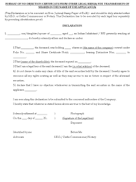 The application form for the no objection certificate (noc) is given below in the pdf format. Format Of No Objection Certificate