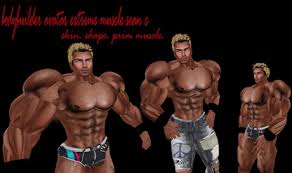 Pavel ythjall / m+f magazine. Second Life Marketplace Bodybuilder Avatar Extreme Muscle Sean C