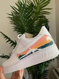 Custom Air Force 1 Ocean Sunset Etsy In 2020 Custom Shoes Diy Air Force One Shoes Air Force Shoes