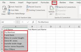 How to write a query to retrieve data, only with specific last name first letter. How To Separate First And Last Name In Excel