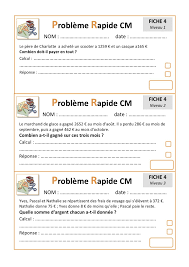 Problemes Rapides Cycle 3 Mathematique Cm1 Exercice Math Cm1 Exercice Math Ce2 Les nombres en chiffres et en lettres. problemes rapides cycle 3