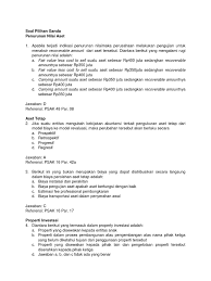 Untuk menambah pemahaman anda berikut contoh soal metode penyusutan aktiva tetap berwujud menurut pajak. Resume Soal Pilihan Ganda Pdf
