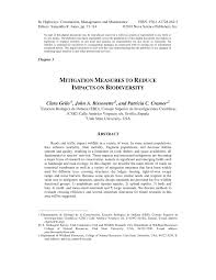 Pdf Mitigation Measures To Reduce Impacts On Biodiversity