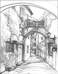 Mediterranean Street Sketch By Zersen On Deviantart Landschaft Zeichnen Architekturzeichnung Stadt Skizzieren