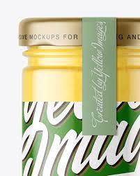 Download Clear Glass Jar With Ghee Clarified Butter Mockup In Jar Mockups On Yellow Images Object Mockups