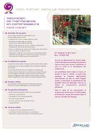 Le spécialiste de l'emploi à votre service depuis plus de 25 ans. Fiche Metier Technicien De Maintenance En Compresseurs