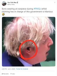 Top november top october top september top august top july top june top may top april top march top february top january top dec. Downing Street Is Forced To Deny Bizarre Claim Boris Johnson Was Wearing An Earpiece At Pmqs Daily Mail Online