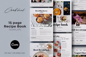 Canva Recipe Book Cookbook Cards In 2020 Cookbook Template Recipe Book Recipe Book Templates