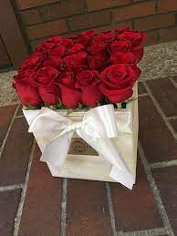 Red Roses Wooden Box Flower Box Gift Flower Boxes Box Roses