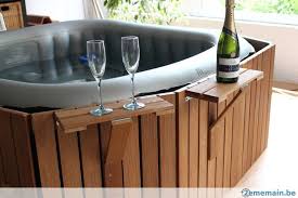 320187791 6 Jacuzzi M Spa Gonflable Neuf Et Habillage Bangkirai Jpg 728 485 Hot Tub Room Hot Tub Backyard Hot Tub Surround